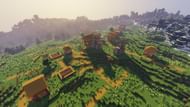 The double villages found right at spawn (Image via Minecraft)